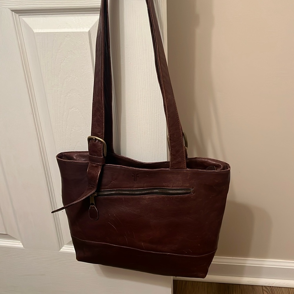 Frye Vintage Leather Shoulder Tote Bag Purse